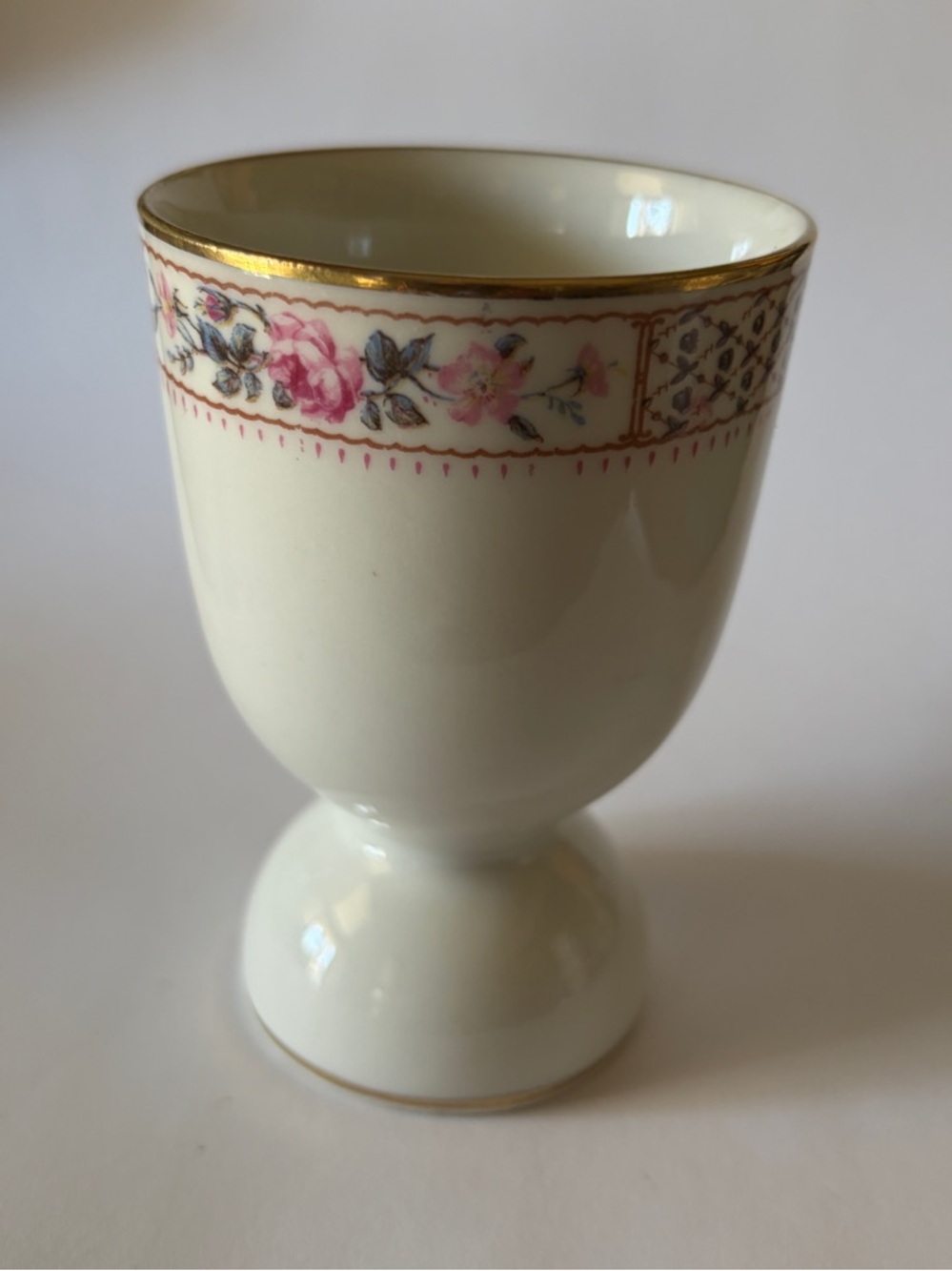 The Cowell & Hubbard Limoges Hard Boiled Double Egg Cup 3 1/2”